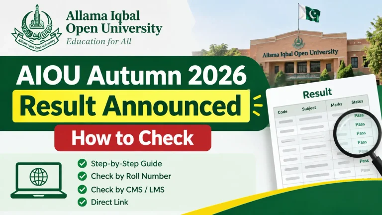 AIOU Autumn 2026 Result Announced – How to Check