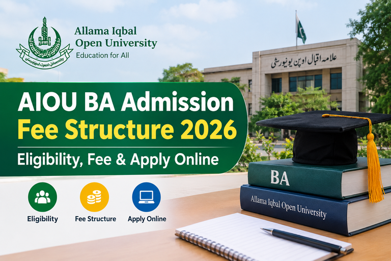 AIOU BA Admission Fee Structure 2026 – Eligibility, Fee & Apply Online