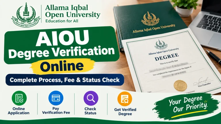 AIOU Degree Verification Online – Complete Process, Fee & Status Check