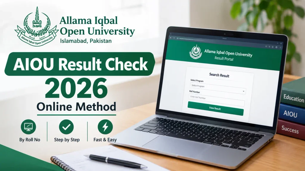 Allama Iqbal Open University Result Check 2026 – Online Method