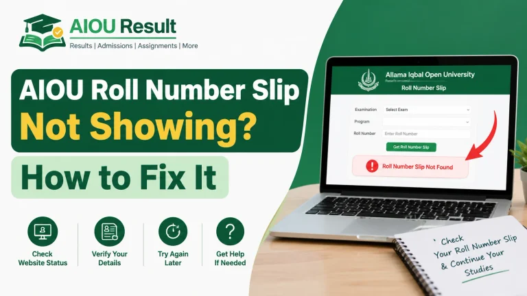 AIOU Roll Number Slip Not Showing? How to Fix It