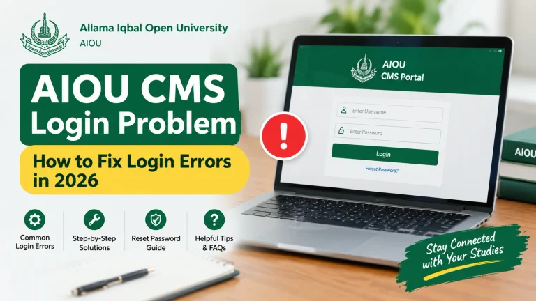 AIOU CMS Login Problem – How to Fix Login Errors in 2026