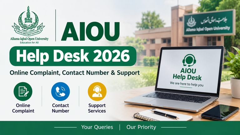 AIOU Help Desk 2026 – Online Complaint, Contact Number & Support